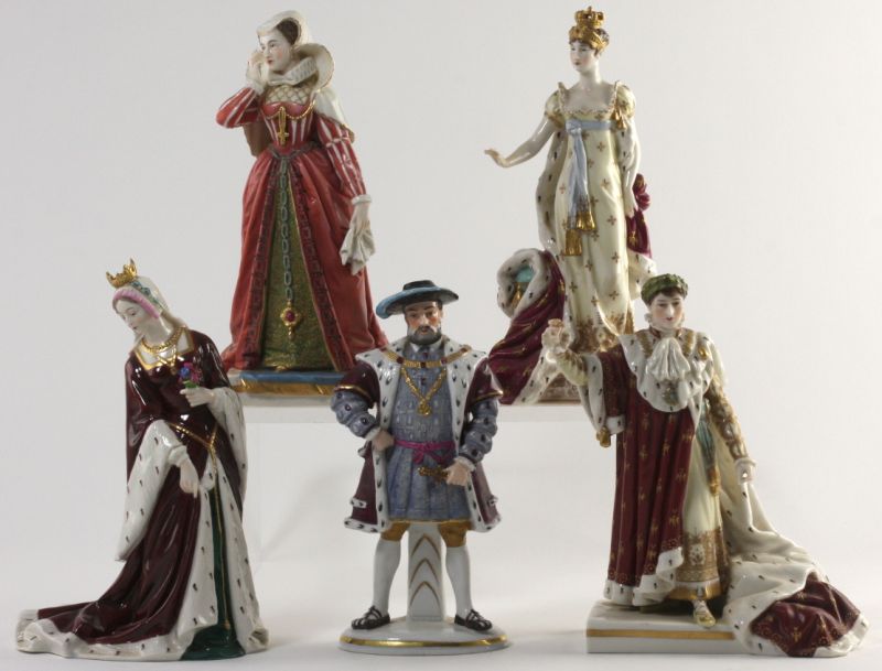 Five Antique Continental Porcelain Figurinesincluding