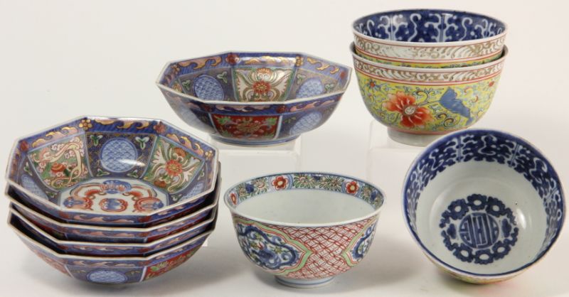 Nine Japanese Porcelain Bowlsassortment