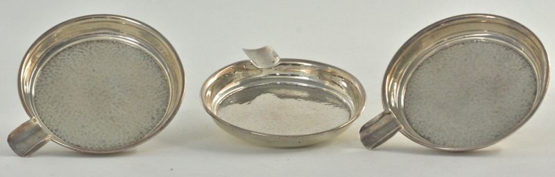 Three Sterling Ashtrayscircular form