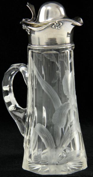 Sterling Lidded Cut Glass Syrup 15c9c9