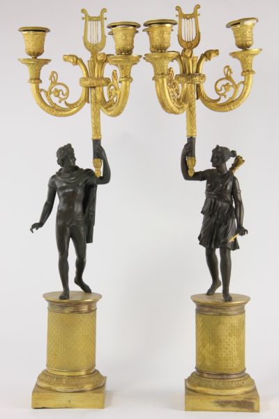 Pair of French Empire Gilt Bronze