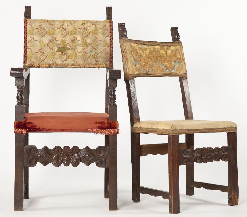 Two Italian Carved Chairslikely