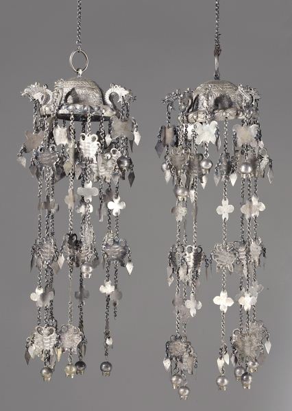 Pair of Chinese Temple Ornamentssilver