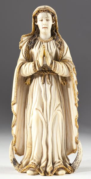 Spanish Colonial Carved Ivory Madonna18th 15caa5