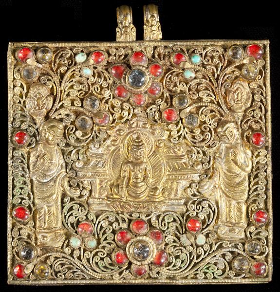 Indonesian Jeweled Silver Gilt 15cacb