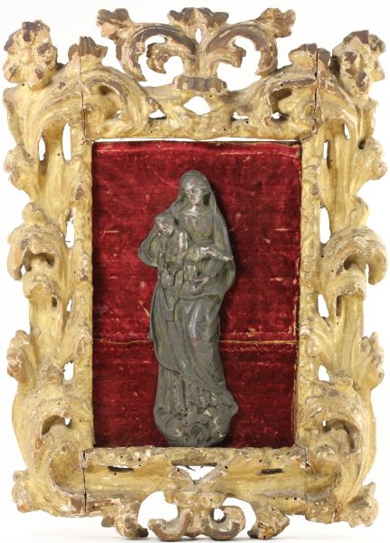 Silvered Bronze Icon of Madonna 15cad6