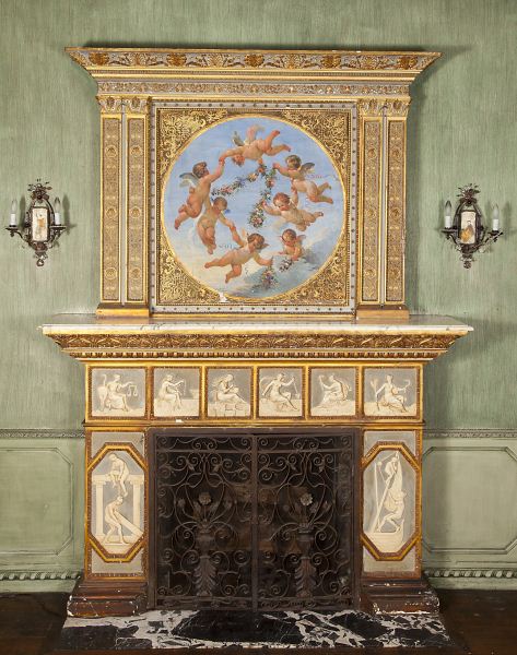 Italian Fireplace Surround & Gilt Over-Mantelantique