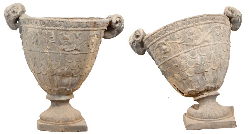 Pair of English Large Lead Jardinieres18th