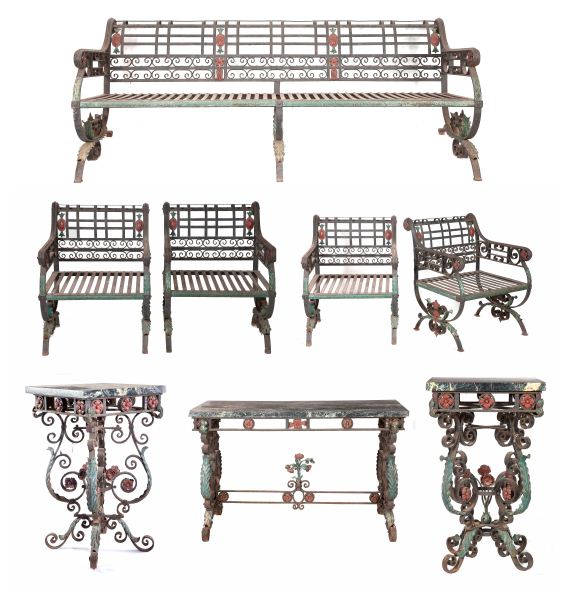 Set of Wrought Iron Garden Furniturelate19th