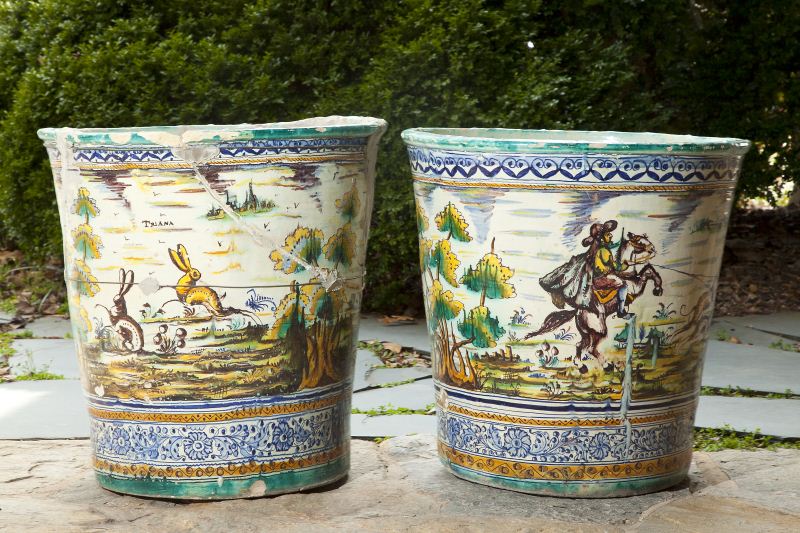 Pair of Italian Majolica Large 15cb45