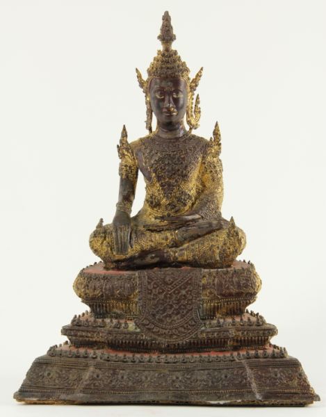 Thai Gilt Metal Seated Buddhalate 15cb7f