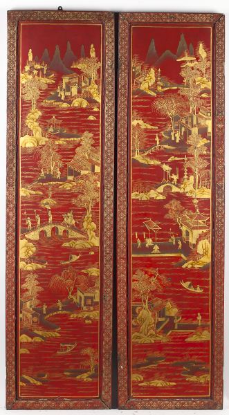 Pair of Chinese Lacquered PanelsQianlong 15cb8a