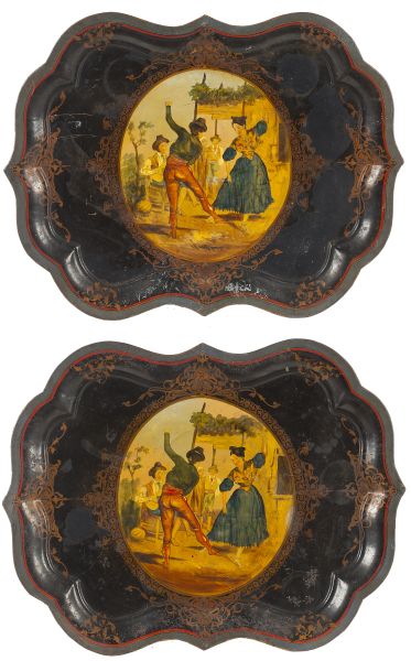 Pair of William IV Tole Trayscirca