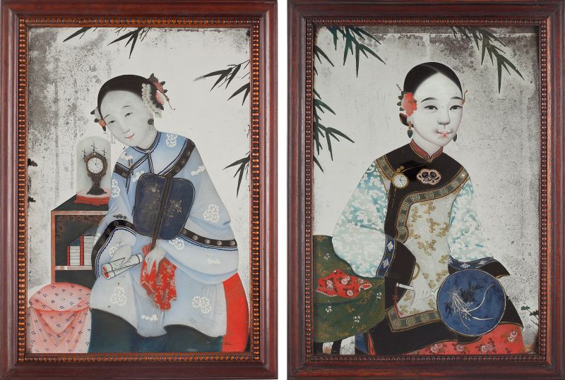 Pair of Chinese Reverse Paintings 15cba6