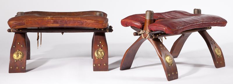 Pair of Camel Seatscirca 1900 tooled