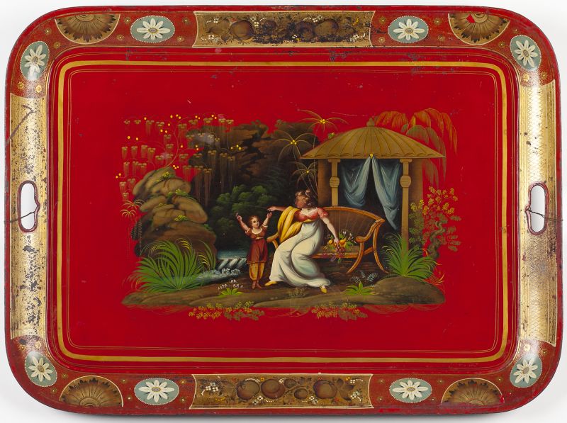 Chinoiserie Tole Trayearly 19th 15cbbb