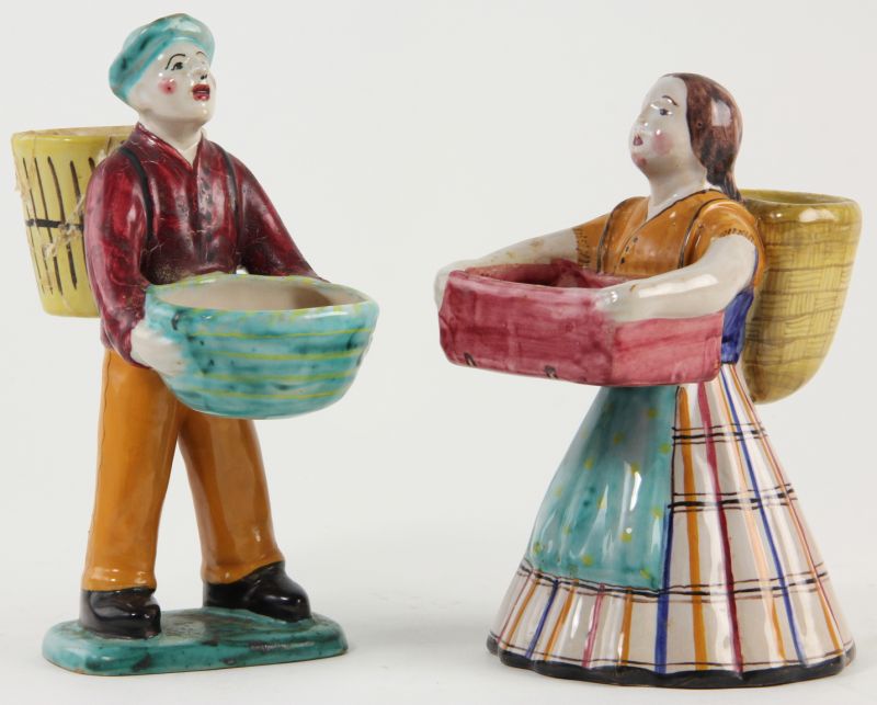 Pair of Italian Pottery Figurespolychrome 15cc80