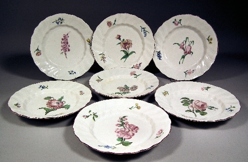 Seven 18th century Tournay porcelain