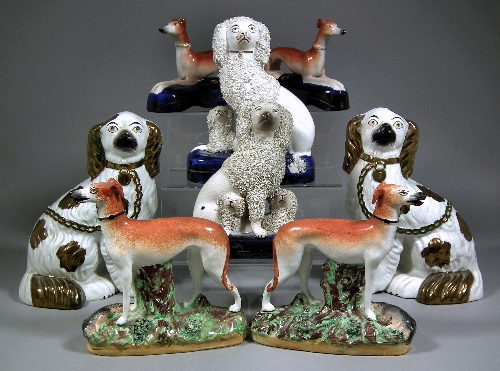 A pair of Victorian Staffordshire pottery