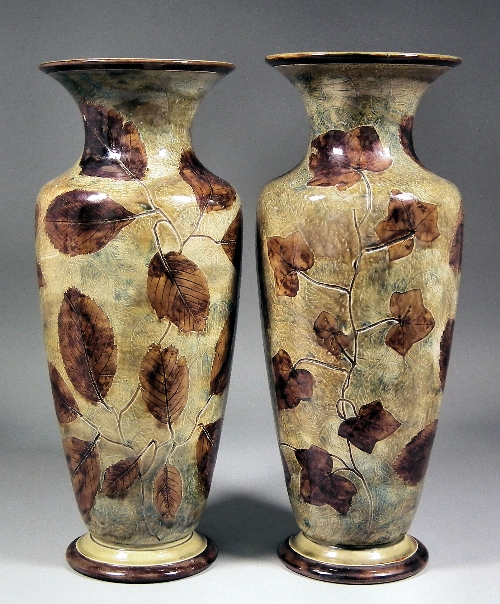 A pair of Royal Doulton stoneware Autumn