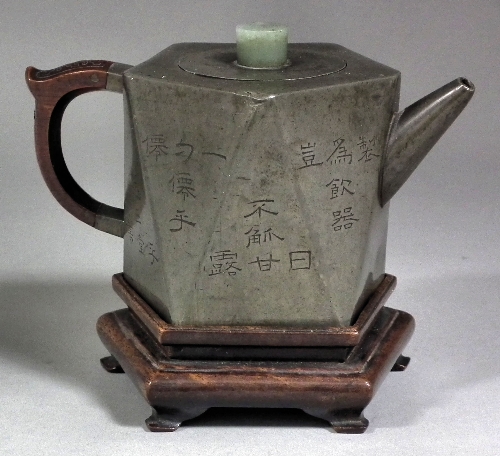 A 19th Century?Chinese pewter ten sided