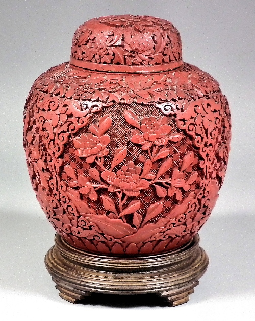 A Chinese cinnabar lacquer Ginger  15cd63