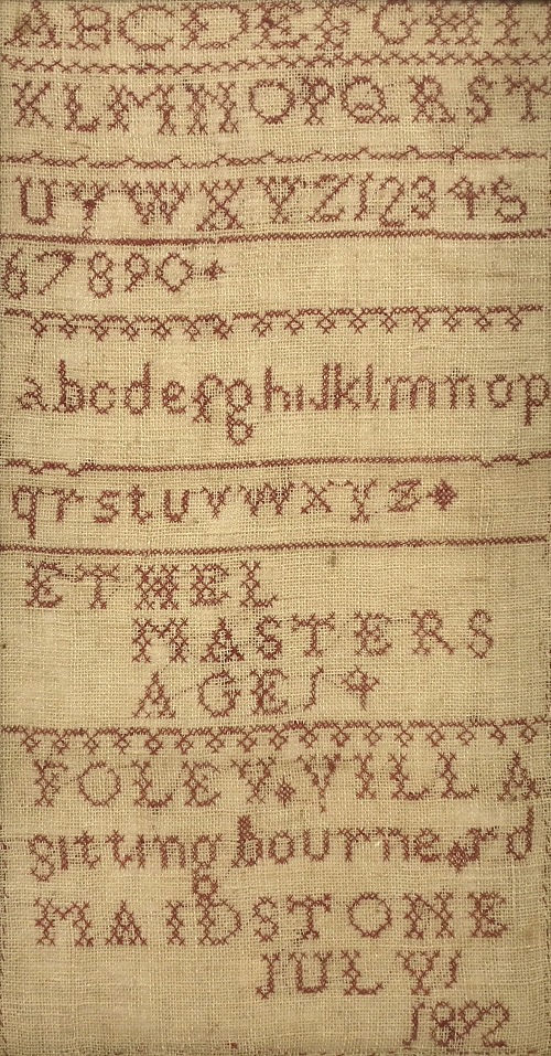 A late Victorian needlework sampler