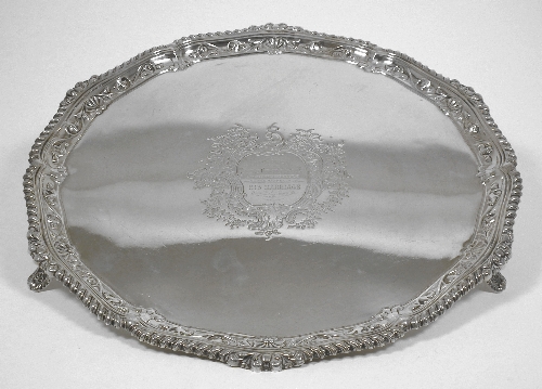 A Victorian silver circular salver