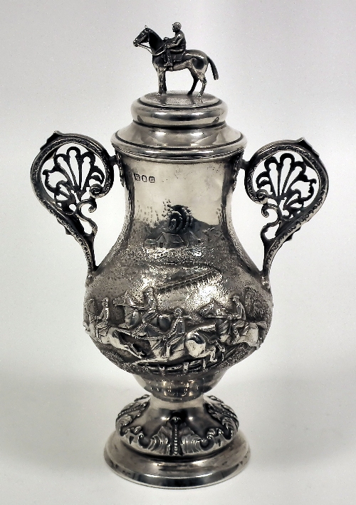 An Elizabeth II silver bulbous two-handled