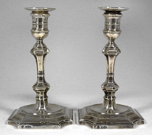A pair of George V cast silver