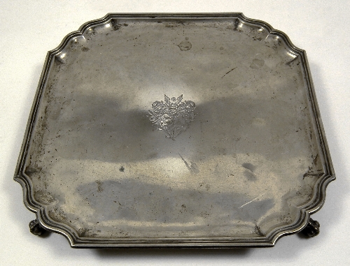 A Continental silver square salver