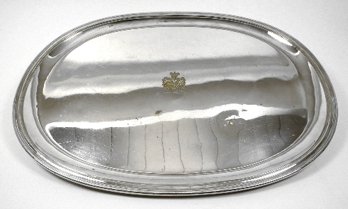 A Continental plated oval tray with