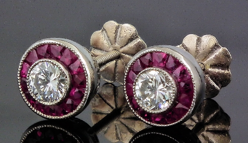 A pair of 1950 s platinum mounted 15ce59