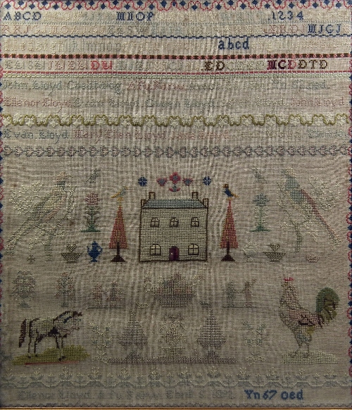 Late Victorian needlework sampler 15ceba