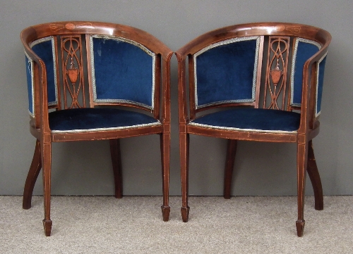 A pair of Edwardian mahogany tub 15cf20