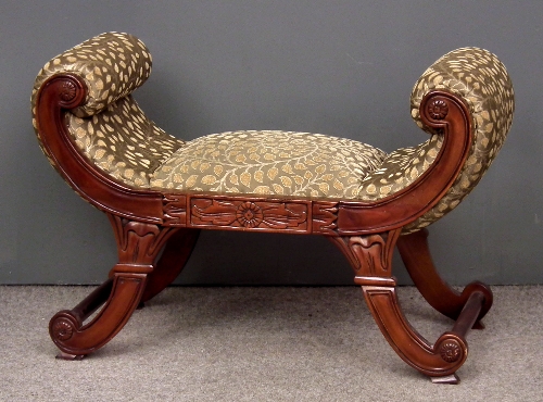 A mahogany stool of Regency design
