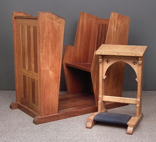 A panelled teak leader's stall