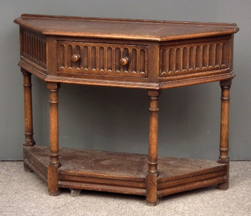 An oak hall table of 17th Century