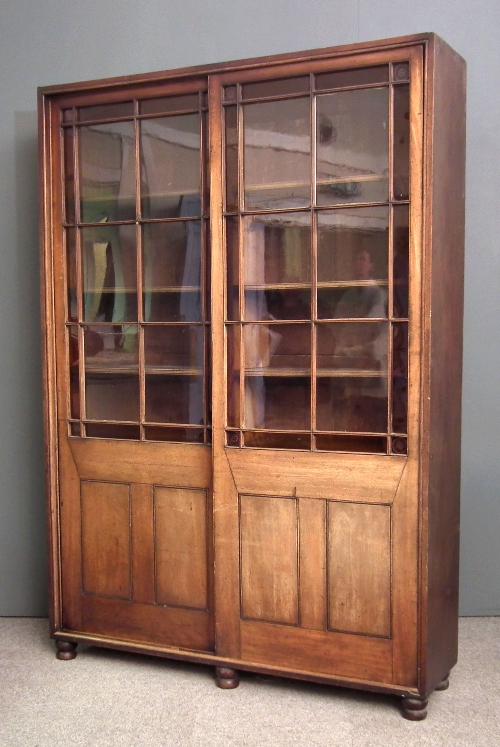 A late Victorian mahogany bookcase fitted