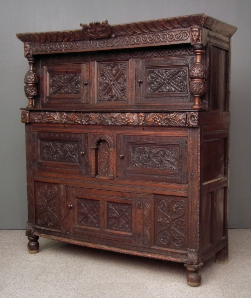 A 17th Century panelled oak court