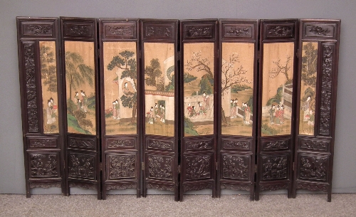 A Chinese rosewood framed eight fold 15cfb2