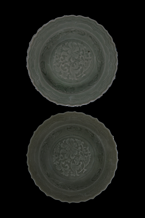 Two Chinese porcelain celadon glazed 15cfd0