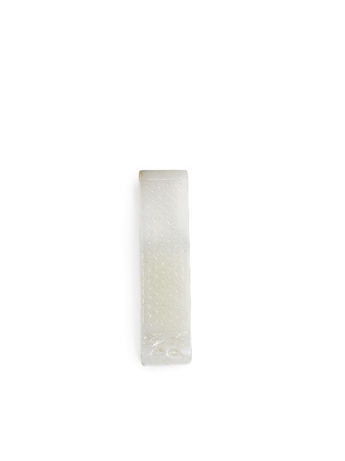 A Chinese white jade sword fitting carved