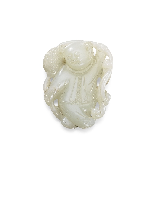 A Chinese white jade carving of