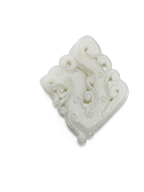 A Chinese white jade archaistic 15d014