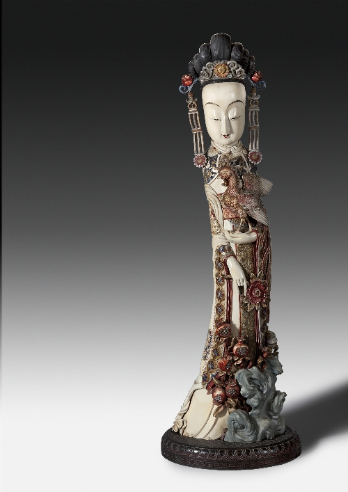 A good Chinese carved and polychrome