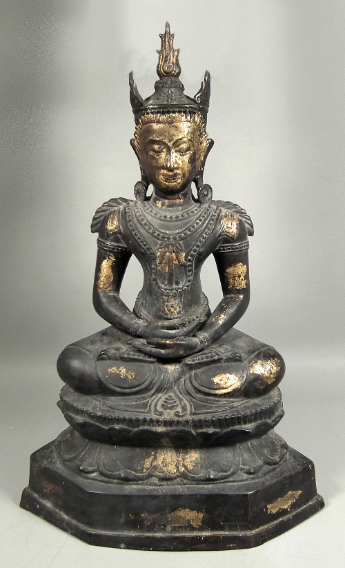 A Siamese bronze figure of Buddha