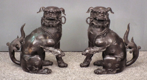 A pair of Chinese bronzed soft 15d034