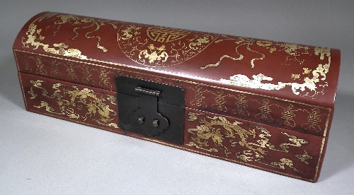 A Chinese red lacquer and gilt