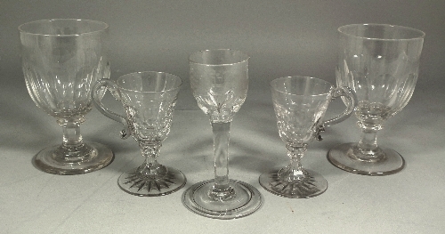 Five 19th Century glass rummers